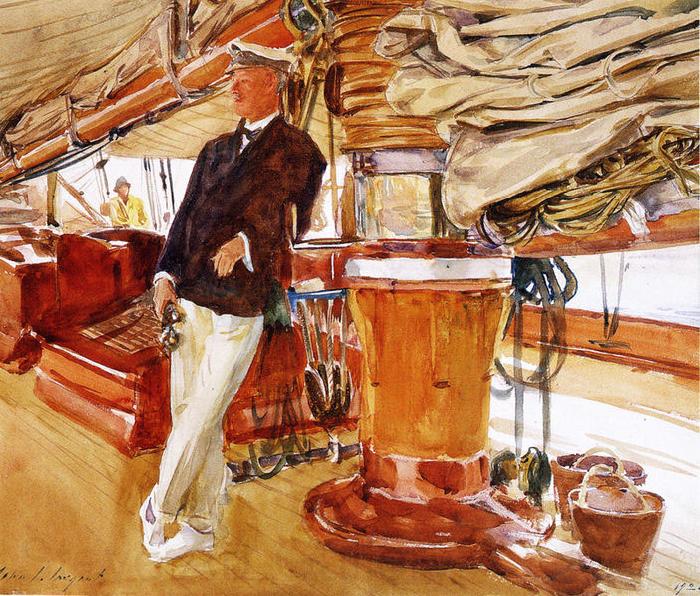 John Singer Sargent On the Deck of the Yacht Constellation Spain oil painting art